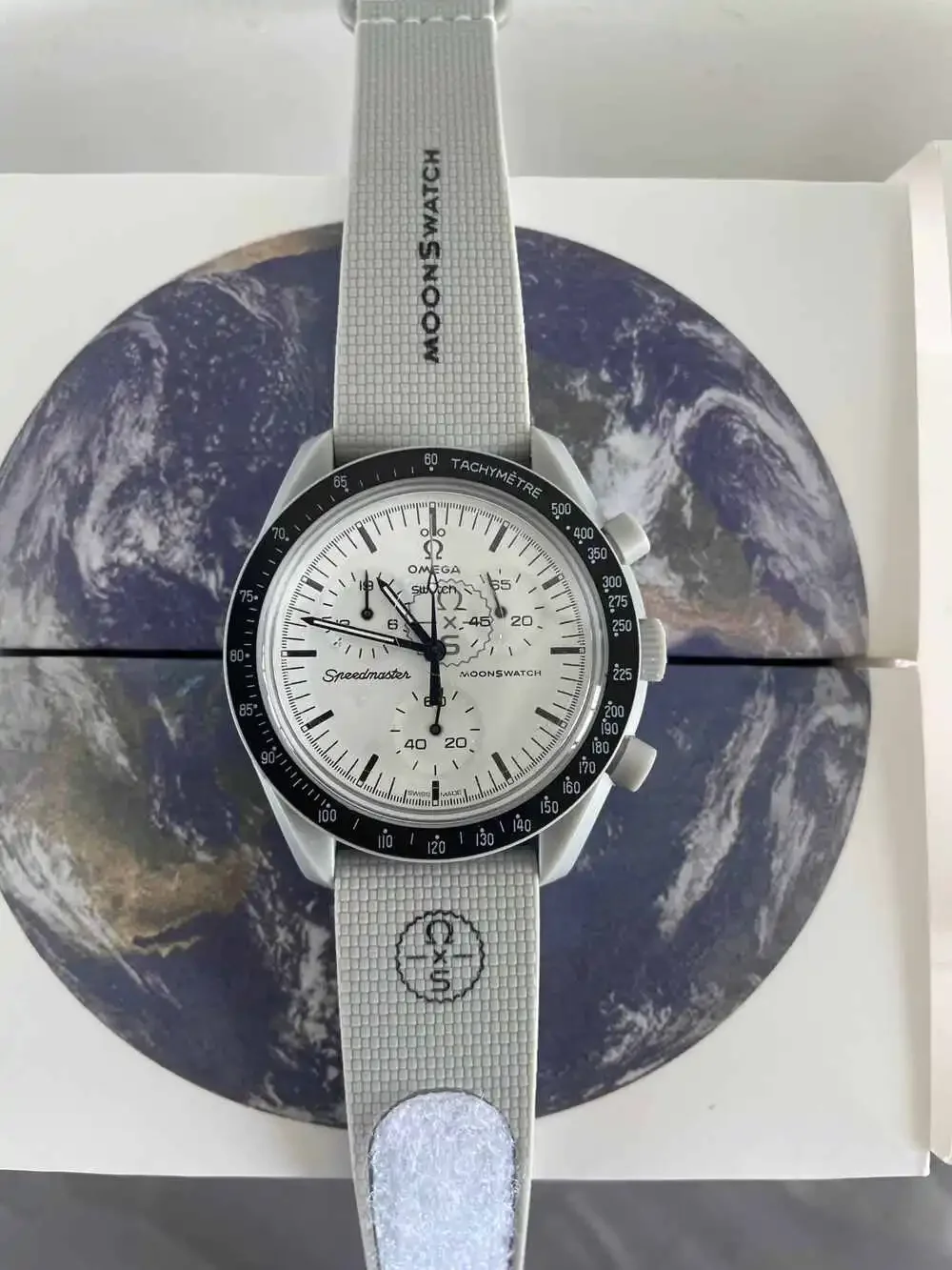 NWOT Men's OMEGA x Swatch Moonswatch 1965 Mission Grey Watch